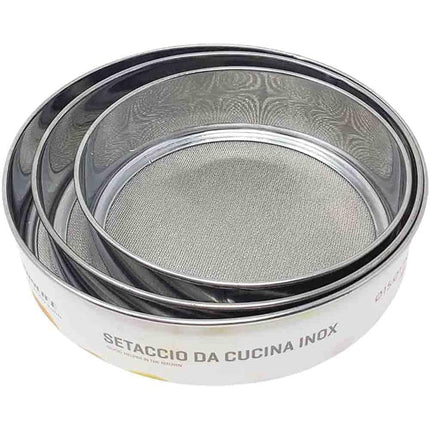 Set 3 setacci rotondi da cucina per farina zucchero cacao setaccio per pasticciere - enzoled