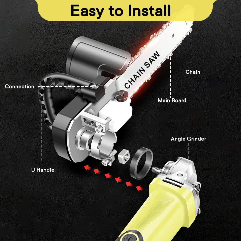 Kit adattatore convertitore per smerigliatrice flex in motosega con barra e catena da 12” - enzoled