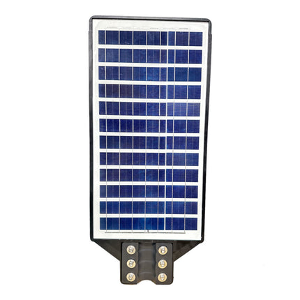 Faro stradale lampione a led con pannello solare 1000 watt con palo da 45 cm sensore crepuscolare e di movimento telecomando IP65 6500k - enzoled