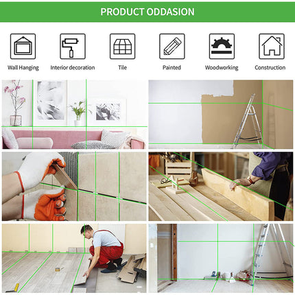 Livella laser autolivellante 16 linee luce verde doppia batteria rotante 360° verticale e orizzontale strumento di misurazione con telecomando accessori - enzoled