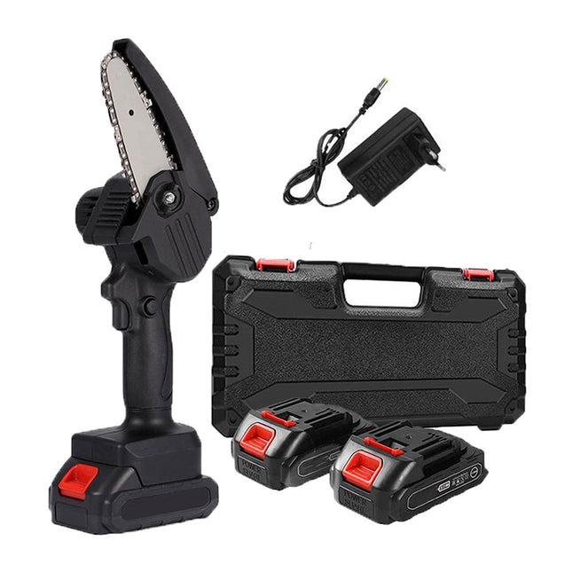 Mini motosega elettrica con lama da 4” pollici doppia batteria 48v ricaricabile con luce tagliarami giardinaggio elettrosega - enzoled