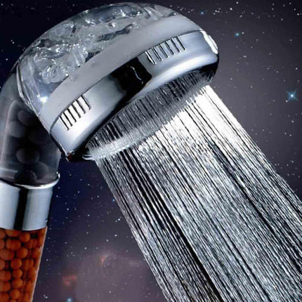 Soffione doccia universale da bagno con filtro depuratore a sassi, 3 filtri anticalcare, getto forte, doccetta ABS - enzoled