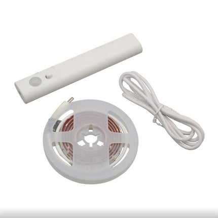 Striscia led con sensore di movimento a infrarossi 3 watt a batteria da 1 metro luce naturale 4000k strip adesiva - enzoled