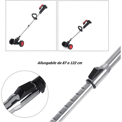 Decespugliatore tagliaerba a doppia batteria 48V manico telescopico e ruote angolo regolabile a 90¡ã macchina per potature - enzoled