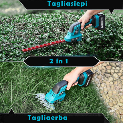 Tagliasiepi 2 in 1 con due lame tagliaerba doppia batteria 48v per lama per prato siepe enzoled