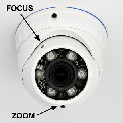 Telecamera dome AHD full hd 5 mpx lente varifocale 2,8-12 mm 6 led enzoled