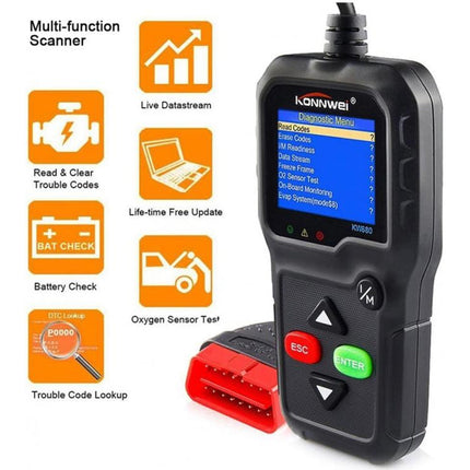 Tester digitale display a colori diagnosi per auto collegamento alla centralina per visualizzare guasti della macchina diagnostica batteria emissioni O2 - enzoled