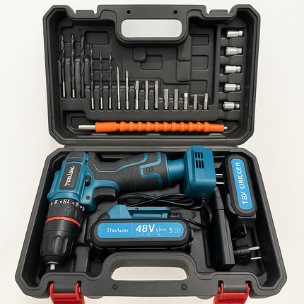 Trapano avvitatore 2 batterie 48V motore brushless con accessori enzoled