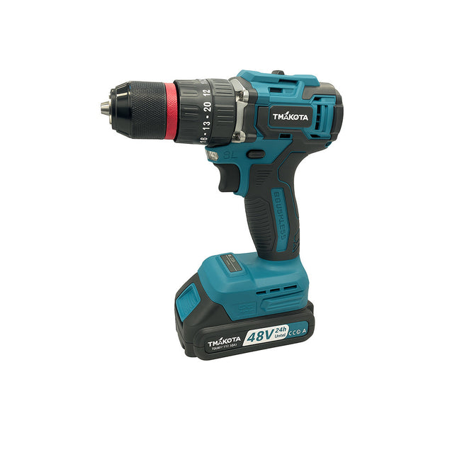 Trapano avvitatore 2 batterie 48V motore brushless con accessori enzoled