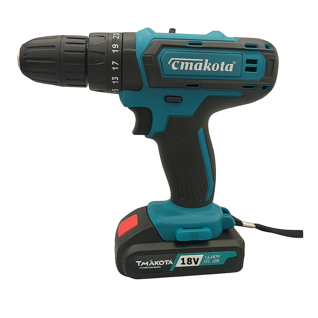 Trapano avvitatore 2 batterie 18V due velocità con accessori enzoled