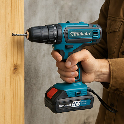 Trapano avvitatore 2 batterie 26V due velocità con accessori enzoled