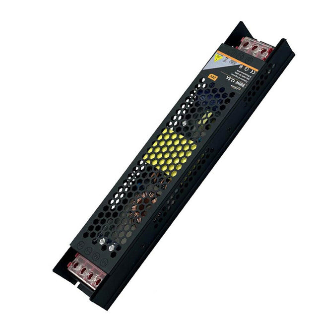Alimentatore slim stabilizzato 12v 300 watt switch trasformatore 25 mha per videosorveglianza e led - enzoled