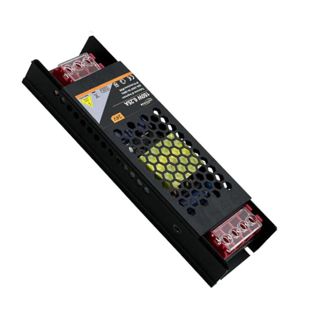 Alimentatore slim stabilizzato 24v 150 watt switch trasformatore 6.25 mha per videosorveglianza e led - enzoled