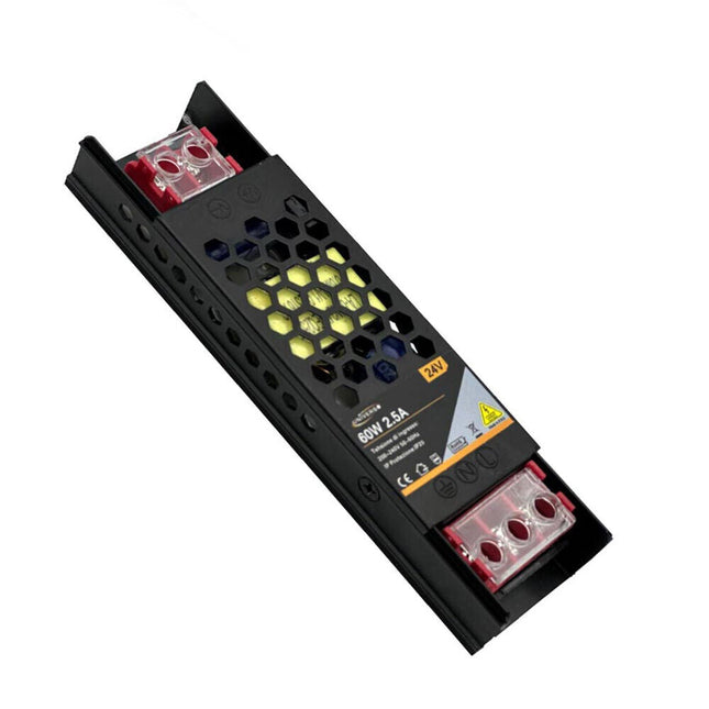 Alimentatore slim stabilizzato 24v 60 watt switch trasformatore 2.5 mha per videosorveglianza e led - enzoled