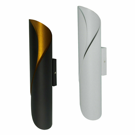 Applique ultra moderno a spirale da parete lampada design 2 attacchi g9 in alluminio per interni - enzoled