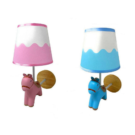 Lampada da parete per cameretta applique a muro a forma di cavallo in resina lume E27 - enzoled