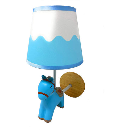 Lampada da parete per cameretta applique a muro a forma di cavallo in resina lume E27 - enzoled