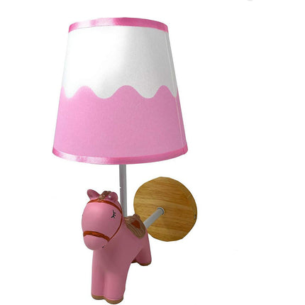 Lampada da parete per cameretta applique a muro a forma di cavallo in resina lume E27 - enzoled