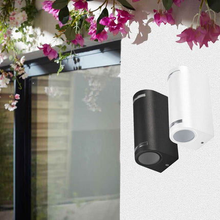 Applique da esterno per parete facciate giardino lampada da muro doppia emissione up & down illuminazione per balcone ingresso attacco GU10 IP54 - enzoled
