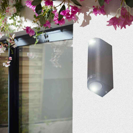 Applique da esterno per parete facciate giardino lampada da muro doppia emissione up & down illuminazione per balcone ingresso attacco GU10 IP54 - enzoled