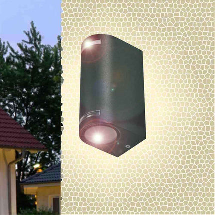 Applique da esterno per parete facciate giardino lampada da muro doppia emissione up & down illuminazione per balcone ingresso attacco GU10 IP54 - enzoled