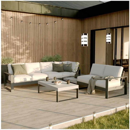 Applique da esterno in acciaio a fasce attacco E27 lampada da parete per balcone terrazzo facciata IP44 - enzoled