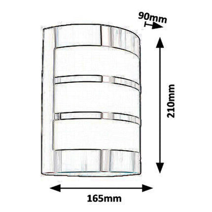 Applique da esterno in acciaio a fasce attacco E27 lampada da parete per balcone terrazzo facciata IP44 - enzoled