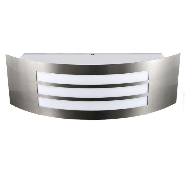 Applique da muro in acciaio curvo per esterno con attacco E27 lampada da parete per terrazzo balcone facciate IP44 - enzoled