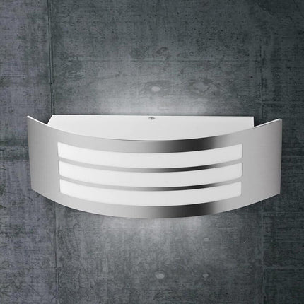 Applique da muro in acciaio curvo per esterno con attacco E27 lampada da parete per terrazzo balcone facciate IP44 - enzoled
