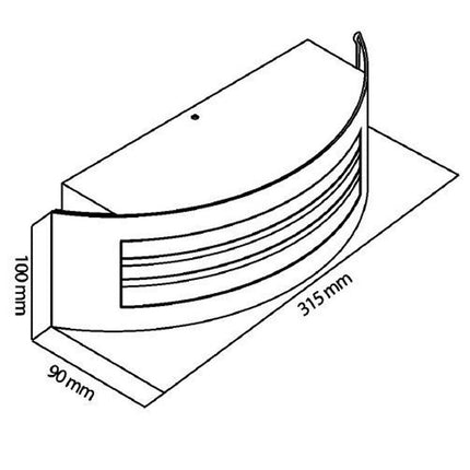Applique da muro in acciaio curvo per esterno con attacco E27 lampada da parete per terrazzo balcone facciate IP44 - enzoled