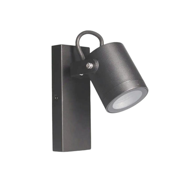 Applique da parete orientabile con attacco GU10 lampada da muro grigio luce da esterno IP44 - enzoled