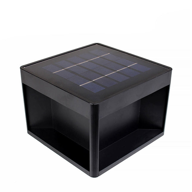 Faretto led 10 watt con pannello solare a cubo applique da parete segnpasso da terra tecnologia cct per esterno IP65 - enzoled