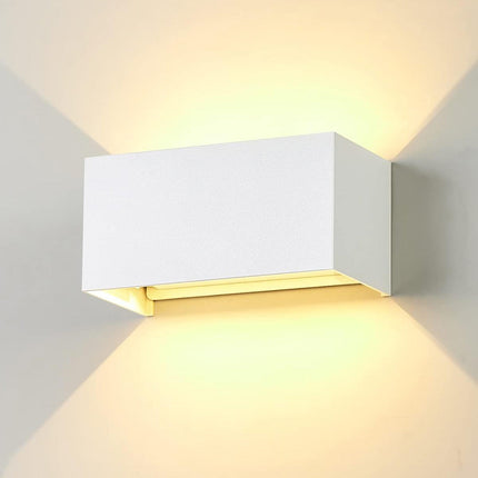 Applique a led 24 watt bianco da esterno da parete con doppia emissione di luce e doppio diffusore  angolo luminoso regolabile - enzoled