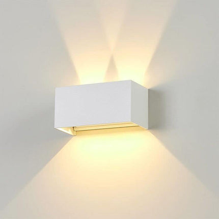 Applique a led 24 watt bianco da esterno da parete con doppia emissione di luce e doppio diffusore  angolo luminoso regolabile - enzoled