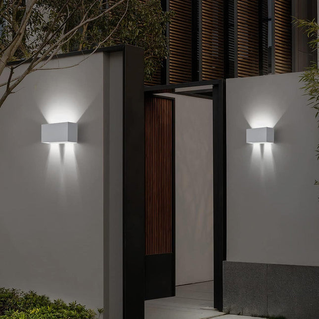 Applique a led 24 watt bianco da esterno da parete con doppia emissione di luce e doppio diffusore  angolo luminoso regolabile - enzoled