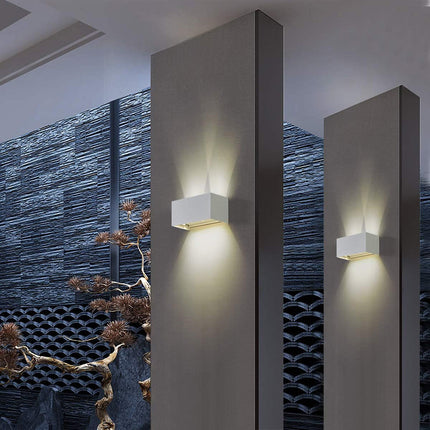 Applique a led 24 watt bianco da esterno da parete con doppia emissione di luce e doppio diffusore  angolo luminoso regolabile - enzoled