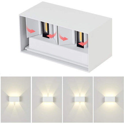 Applique a led 24 watt bianco da esterno da parete con doppia emissione di luce e doppio diffusore  angolo luminoso regolabile - enzoled