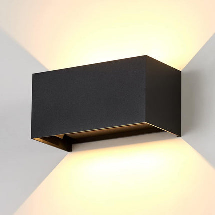 Applique a led 24 watt nero da esterno da parete con doppia emissione di luce e doppio diffusore  angolo luminoso regolabile - enzoled