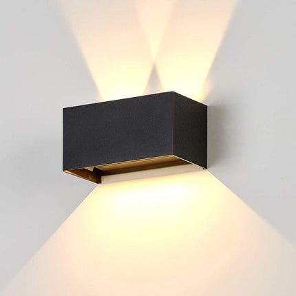 Applique a led 24 watt nero da esterno da parete con doppia emissione di luce e doppio diffusore  angolo luminoso regolabile - enzoled