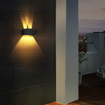 Applique a led 24 watt nero da esterno da parete con doppia emissione di luce e doppio diffusore  angolo luminoso regolabile - enzoled