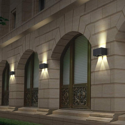 Applique a led 24 watt nero da esterno da parete con doppia emissione di luce e doppio diffusore  angolo luminoso regolabile - enzoled