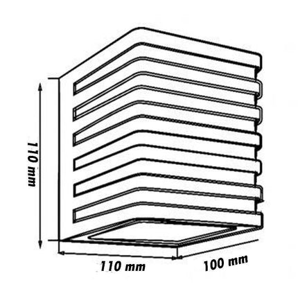 Applique da muro per esterno a led 10 watt lampada decorativa a strisce cubo bianco da parete per facciata balcone terrazzo IP54 - enzoled