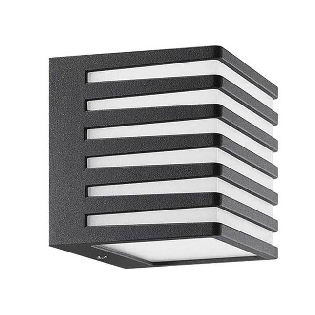 Applique da muro per esterno a led 10 watt lampada decorativa a strisce cubo nero da parete per facciata balcone terrazzo IP54luce fredda 6500k calda 3000k naturale 4000k - enzoled
