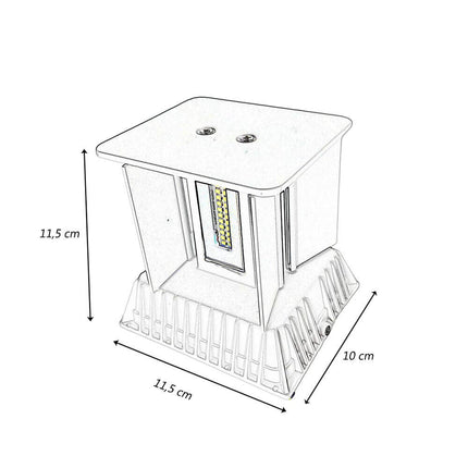 Applique da parete 52 led 22 watt per esterno impermeabile IP65 luce doppia emissione luminosa UP & DOWN luce fredda 6500k naturale 4000k calda 3000k - enzoled