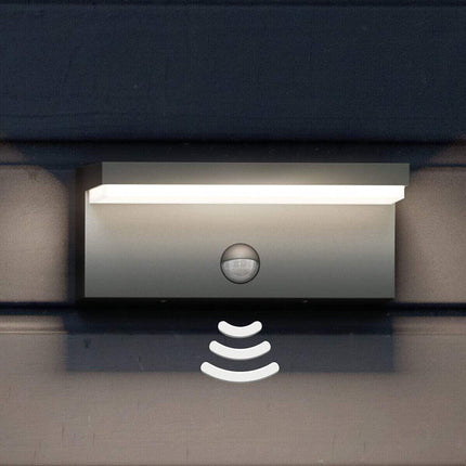 Applique per esterno da muro 10 watt con sensore PIR di movimento lampada da parete per giardino facciata terrazzo IP54 - enzoled