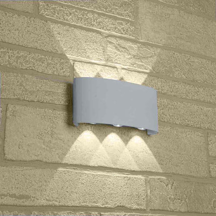 pplique doppia emissione di luce 6 led 16 watt UP & DOWN lampada da muro bianco per esterno casa terrazzo giardino IP65 - enzoled