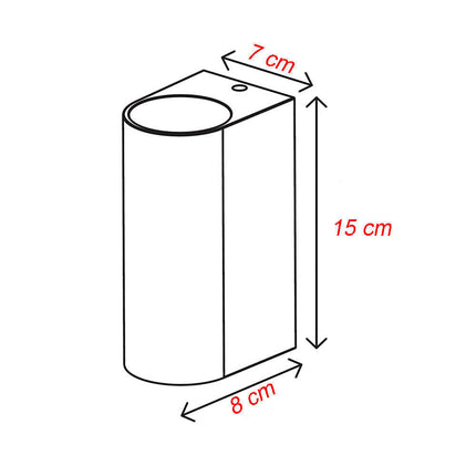 Applique a parete doppia emissione luminosa per esterno balcone terrazzo ip65UP & DOWN 2 portalampada gu10 - enzoled