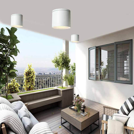 Applique da soffitto a cilindro per esterno moderno lampada plafoniera con attacco GU10 per balcone terrazzo patio IP54 - enzoled