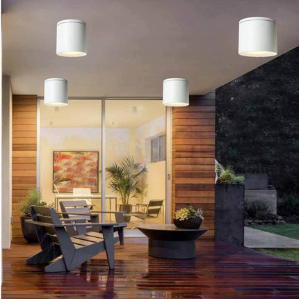 Applique da soffitto a cilindro per esterno moderno lampada plafoniera con attacco GU10 per balcone terrazzo patio IP54 - enzoled