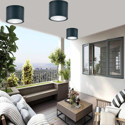 Applique da soffitto a cilindro per esterno moderno lampada plafoniera con attacco GU10 per balcone terrazzo patio IP54 - enzoled